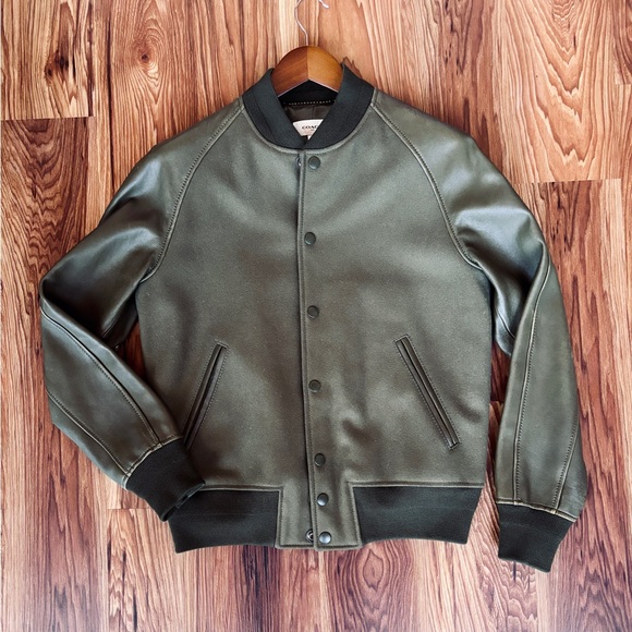Coach Other - Coach Olive Green Wool and Leather Varsity Jacket (Size M)